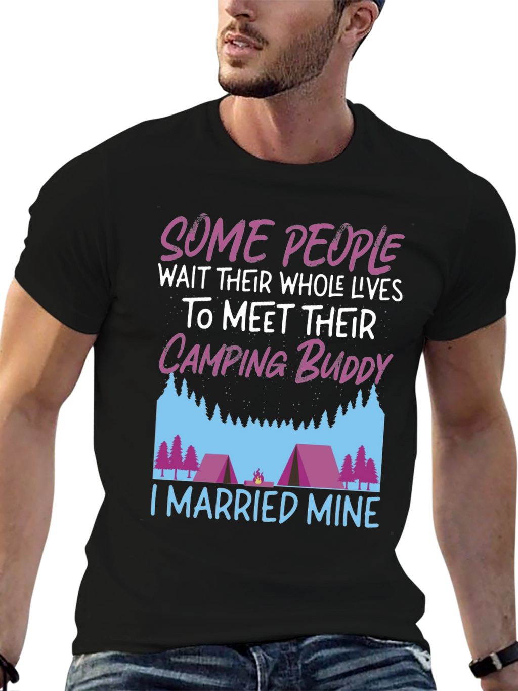 Camping Buddy Married T-Shirt