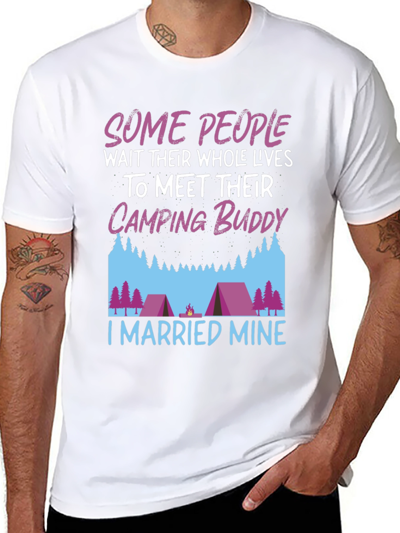 Camping Buddy Married T-Shirt