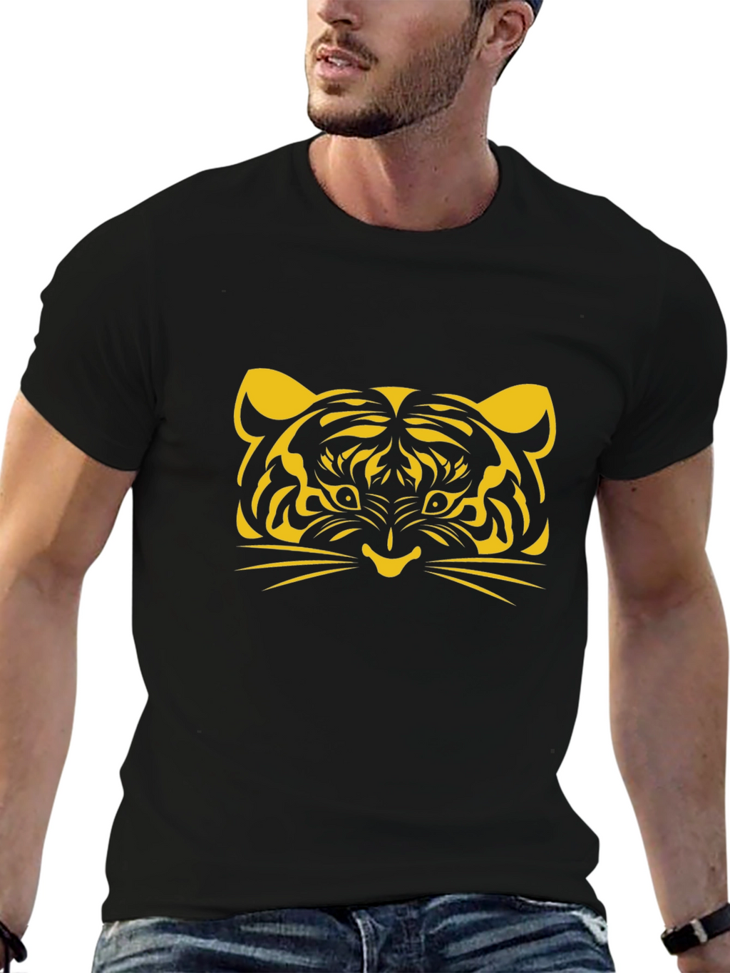 Tiger Graphic Tee - Bold Black T-Shirt