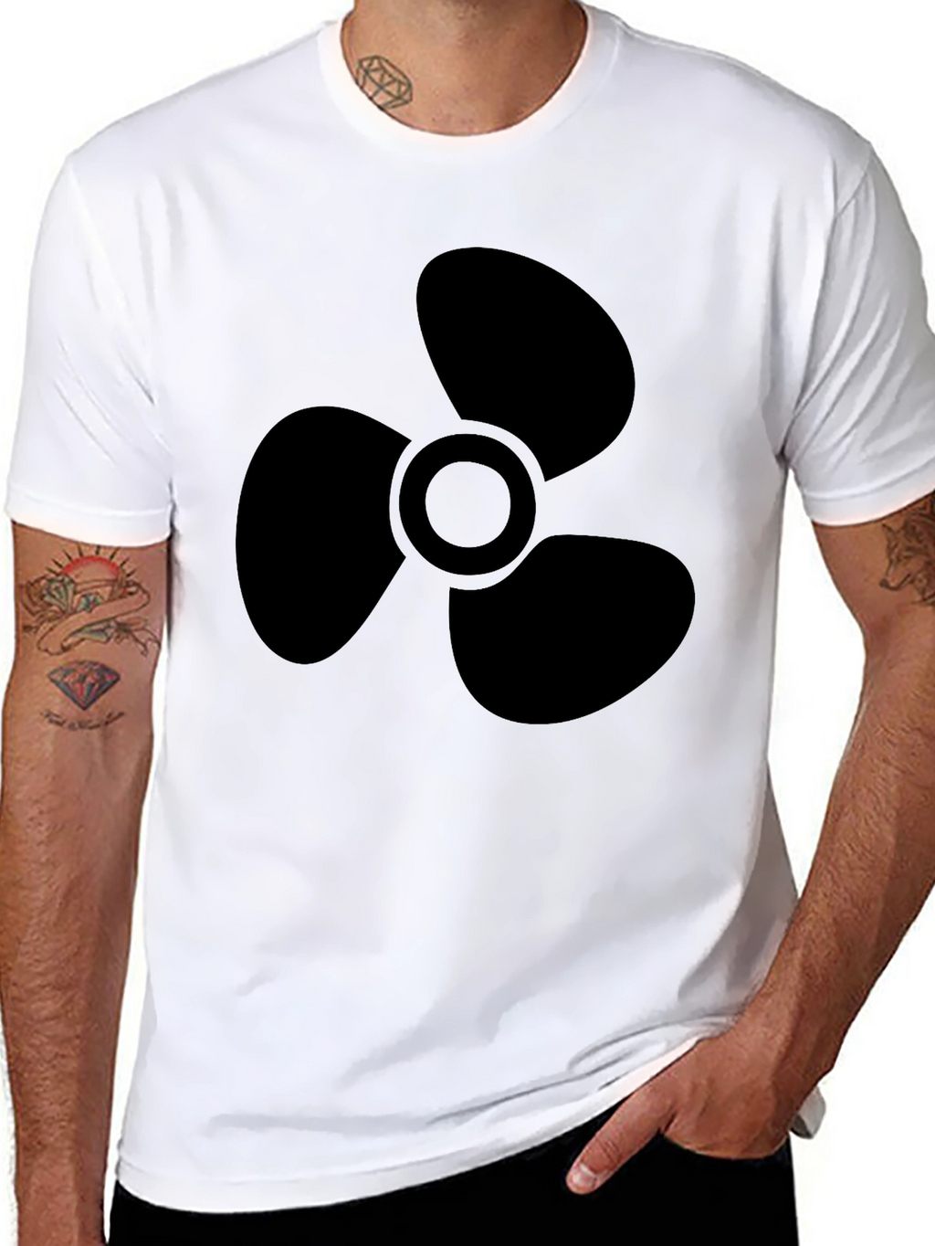 Black Propeller Graphic Tee - Mens Casual Shirt