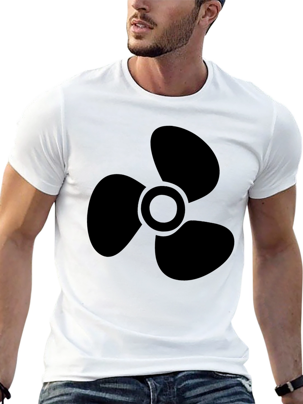 Black Propeller Graphic Tee - Mens Casual Shirt