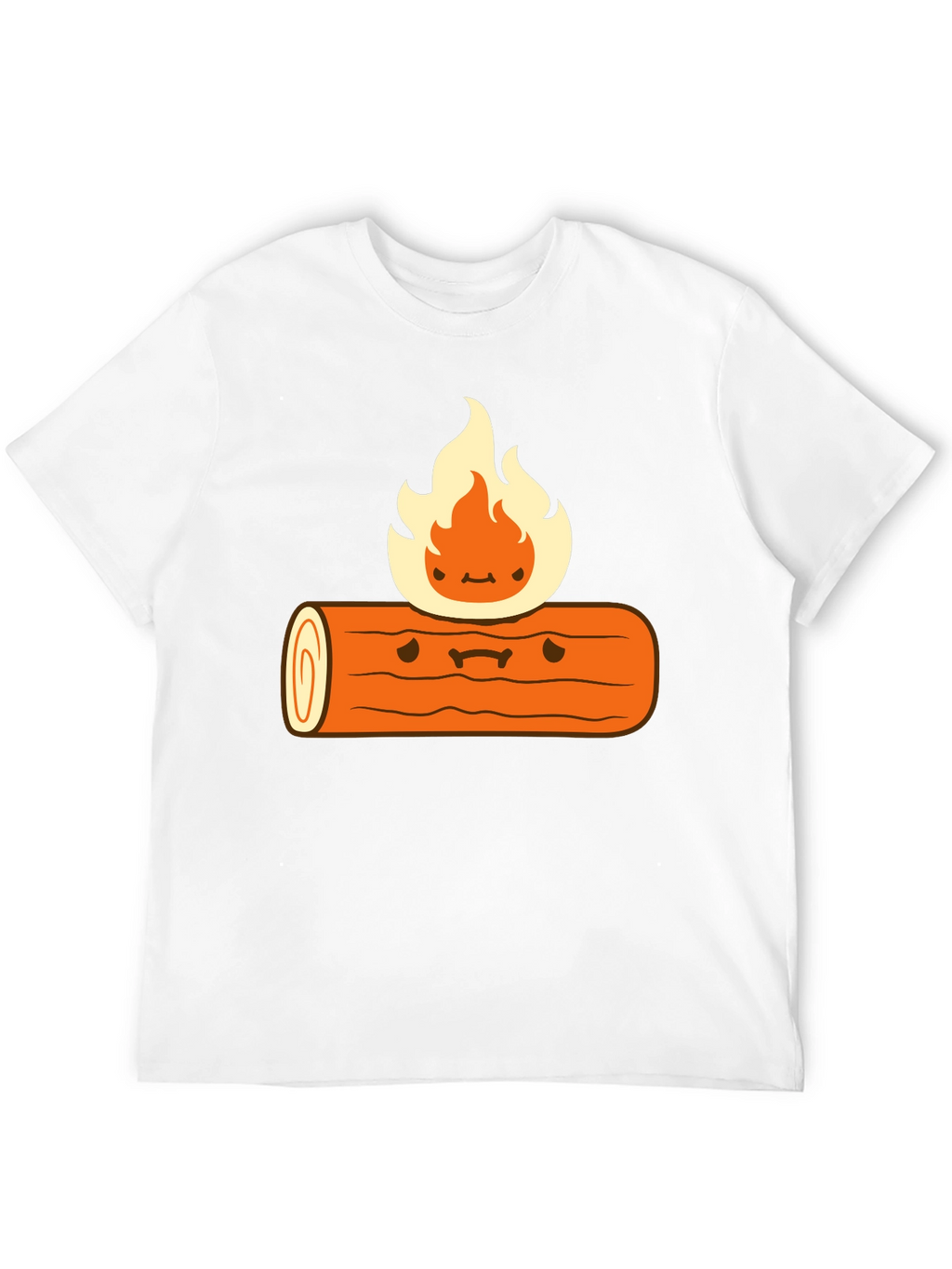 Cartoon Campfire Black T-Shirt