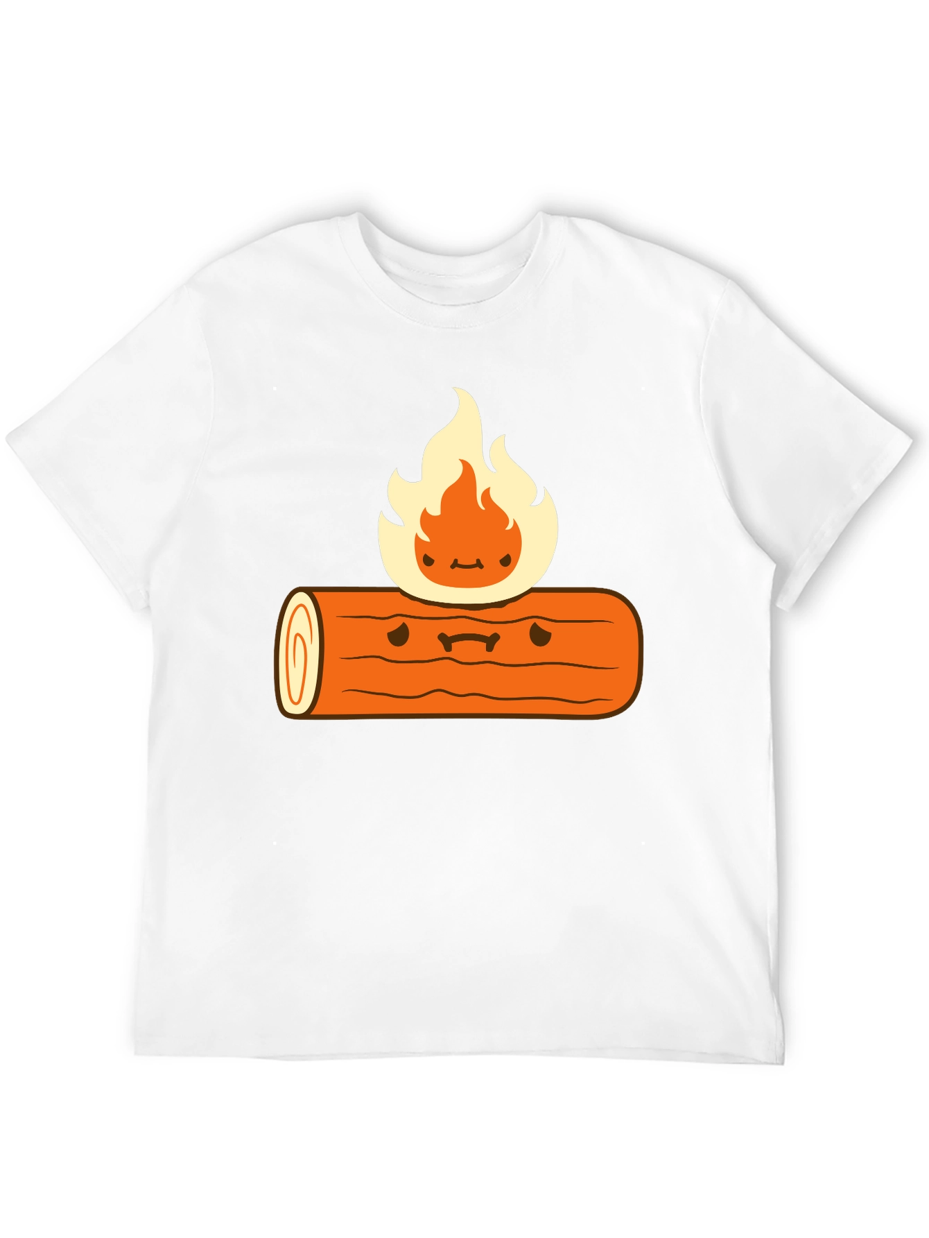 Cartoon Campfire Black T-Shirt