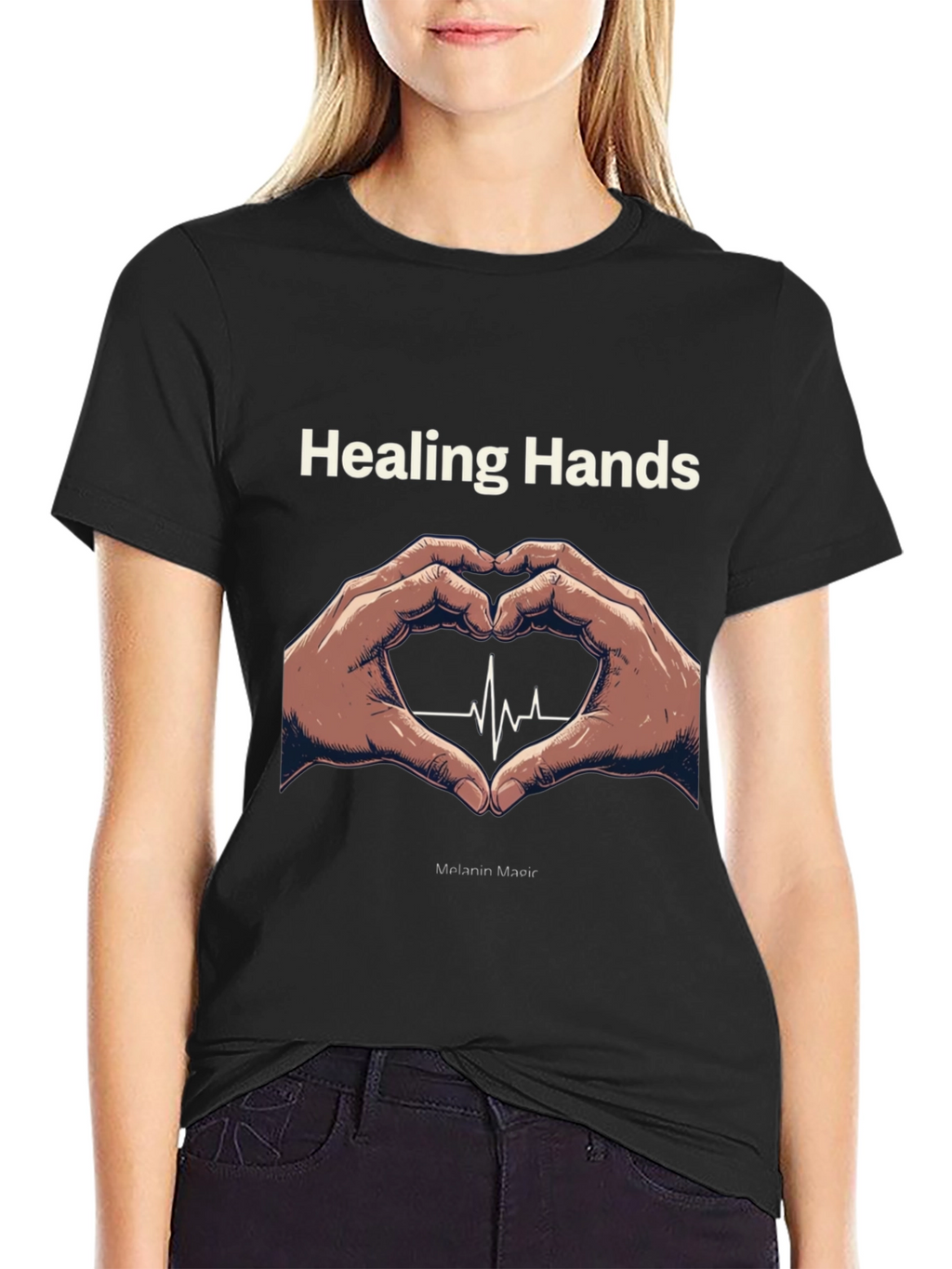 Healing Hands Heartbeat T-Shirt - Melanin Magic