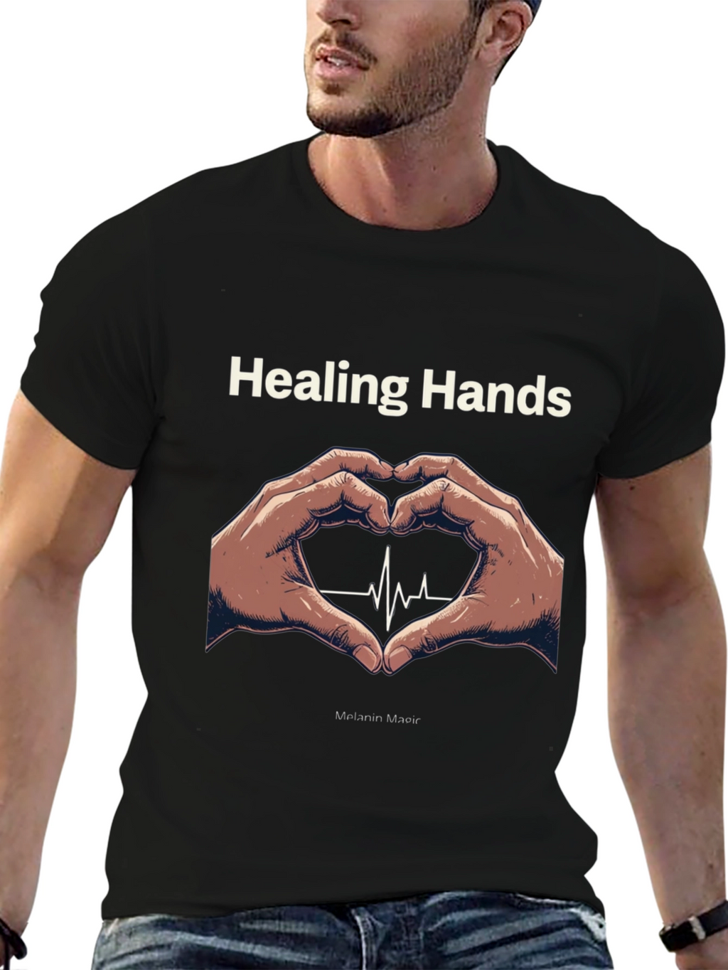 Healing Hands Heartbeat T-Shirt - Melanin Magic