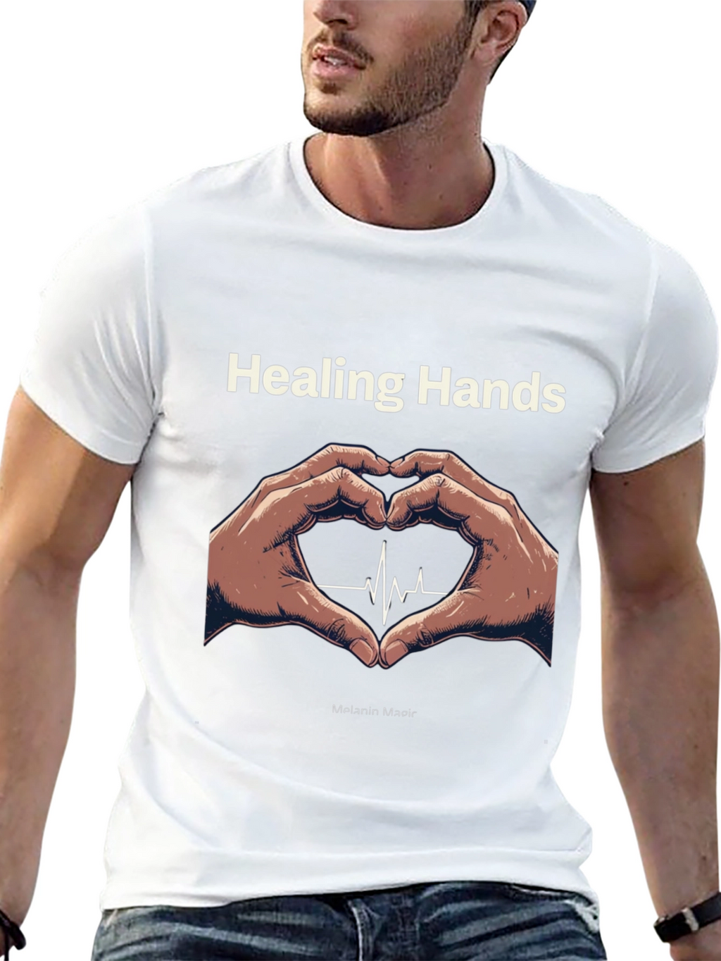 Healing Hands Heartbeat T-Shirt - Melanin Magic