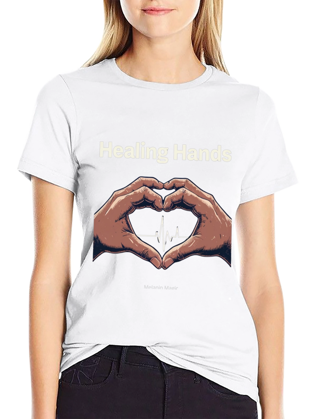 Healing Hands Heartbeat T-Shirt - Melanin Magic