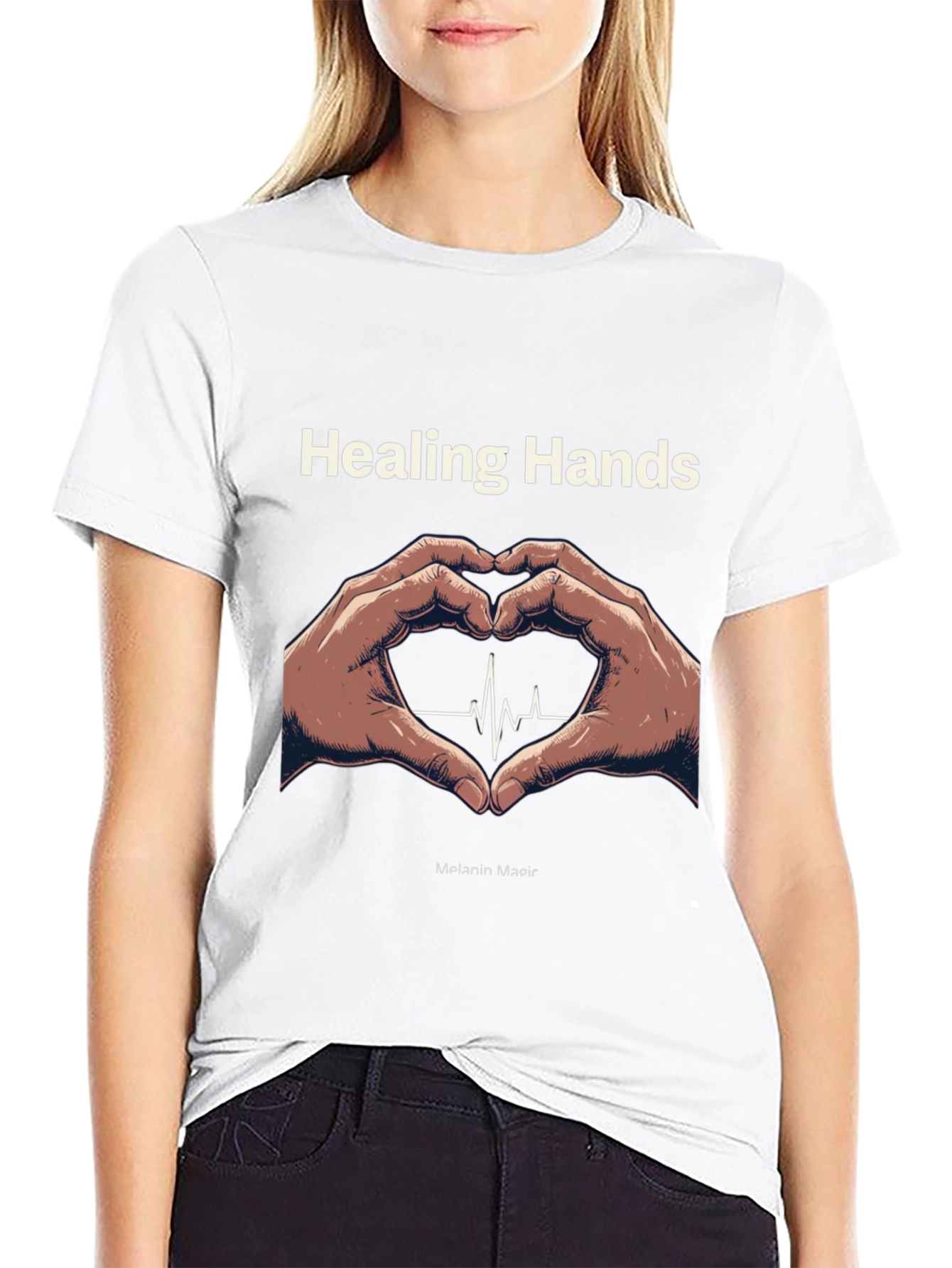 Healing Hands Heartbeat T-Shirt - Melanin Magic