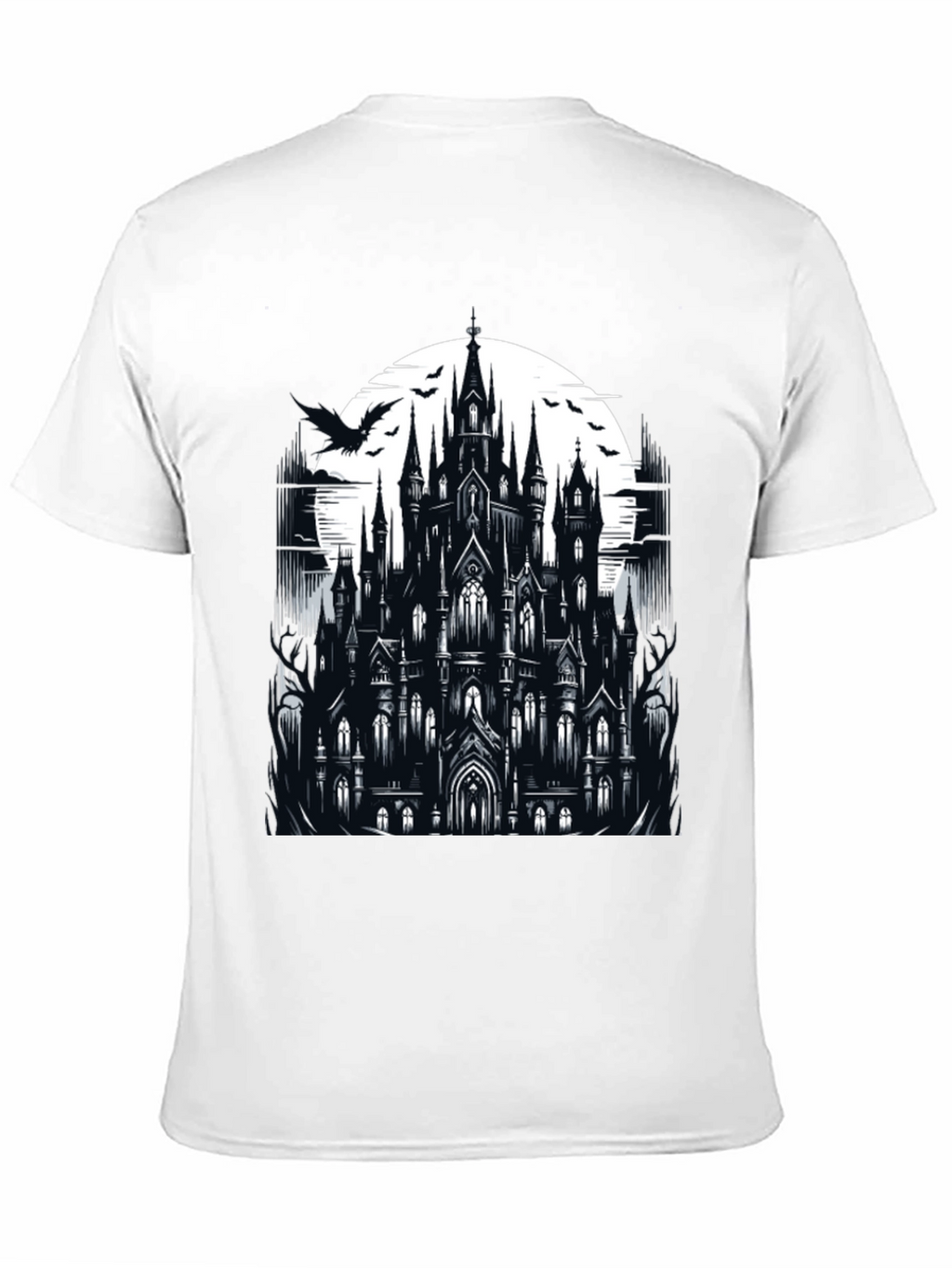 Gothic Castle Graphic Tee - Dark Fantasy T-Shirt