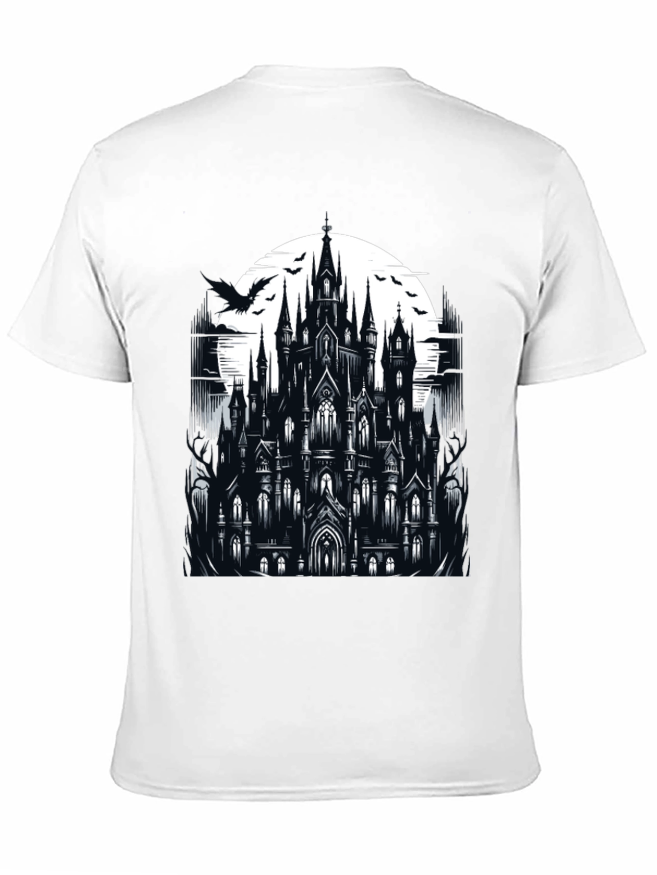 Gothic Castle Graphic Tee - Dark Fantasy T-Shirt