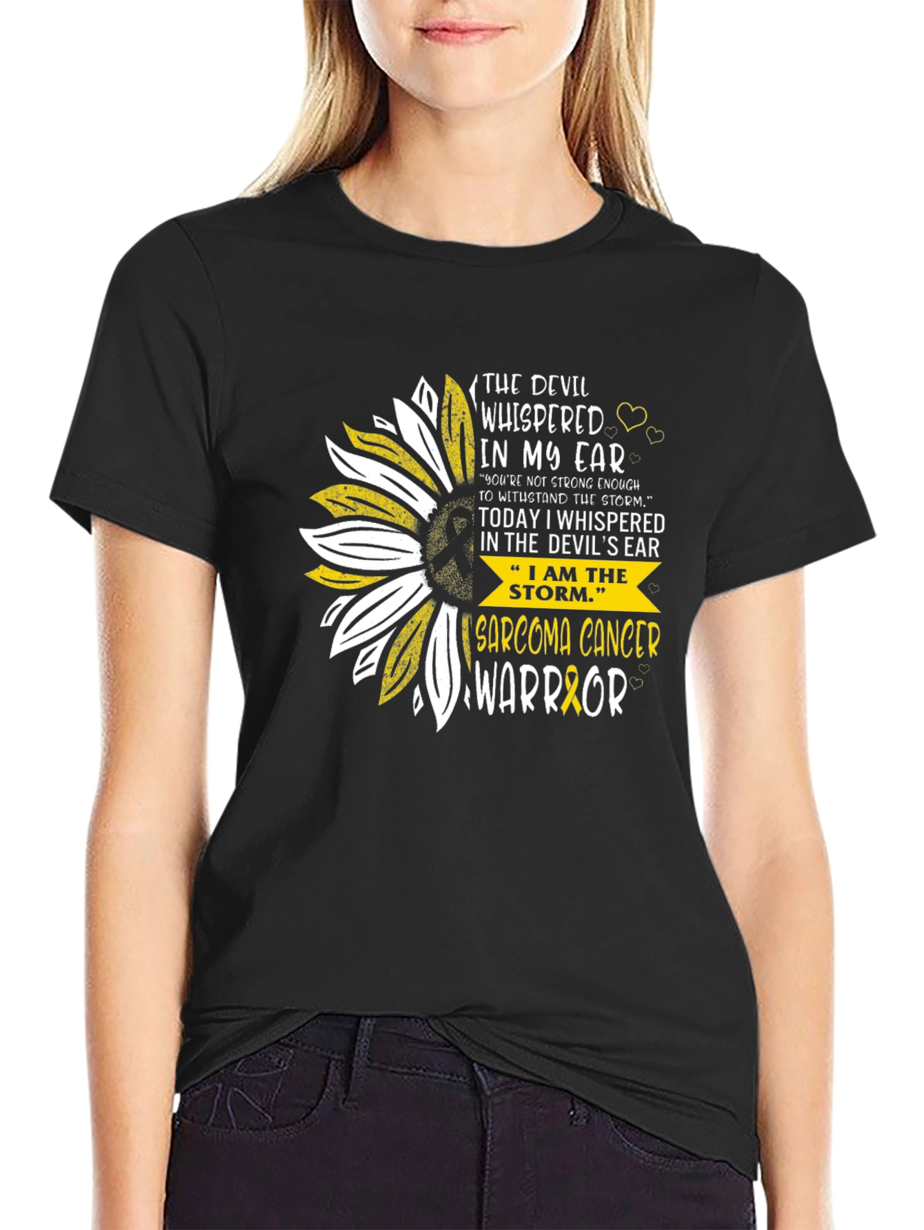 Sarcoma Cancer Warrior Sunflower T-Shirt