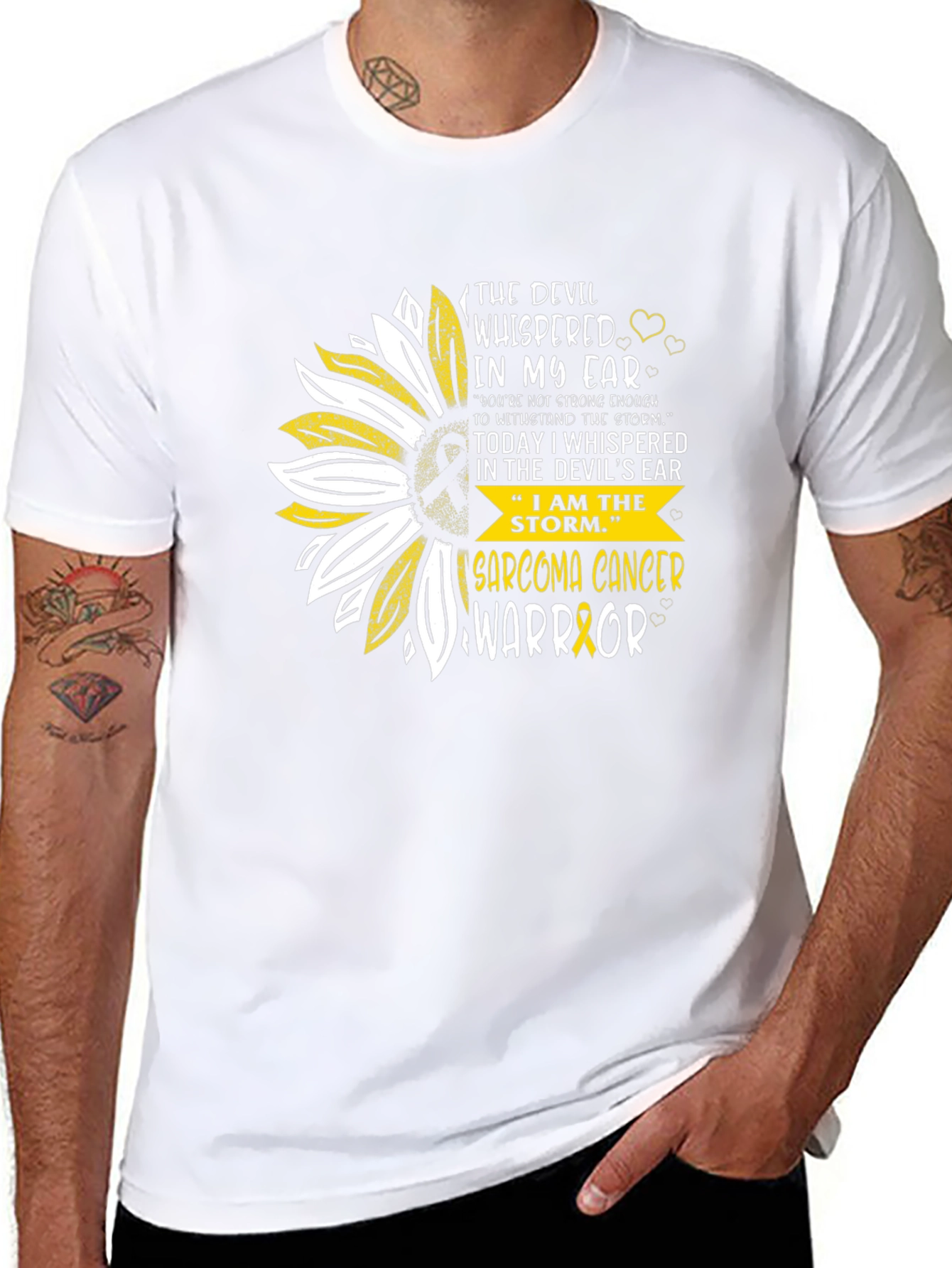 Sarcoma Cancer Warrior Sunflower T-Shirt
