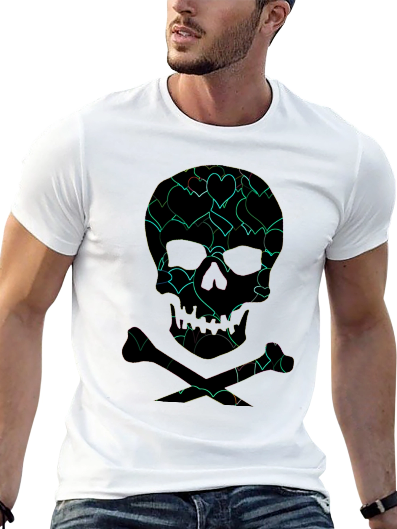 Heart Skull Graphic Tee - Edgy Style