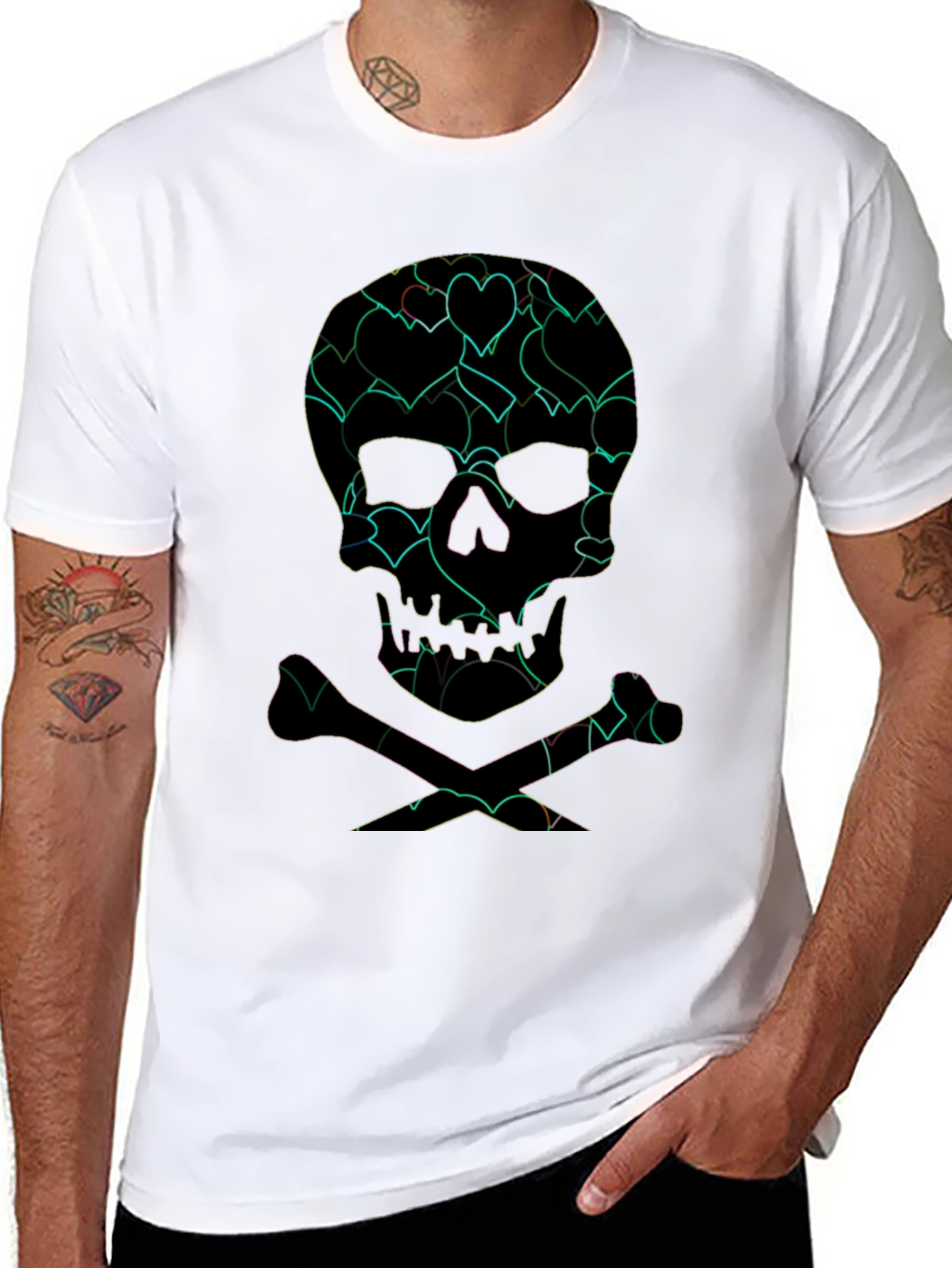 Heart Skull Graphic Tee - Edgy Style