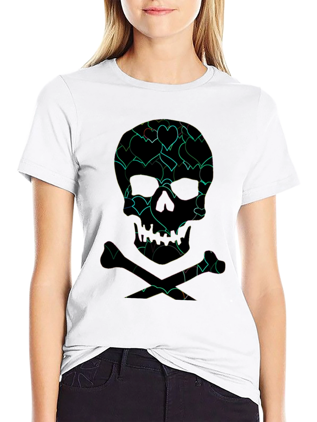 Heart Skull Graphic Tee - Edgy Style