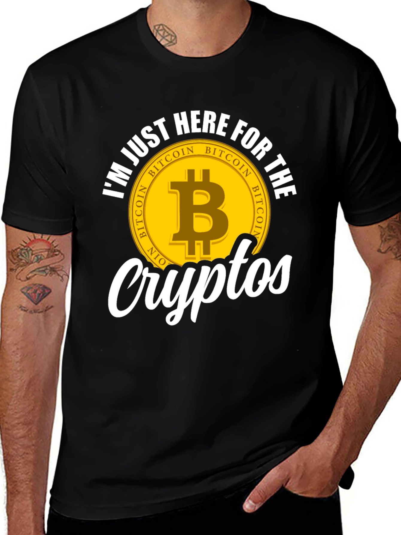 Bitcoin Crypto T-Shirt - Im Just Here for the Cryptos