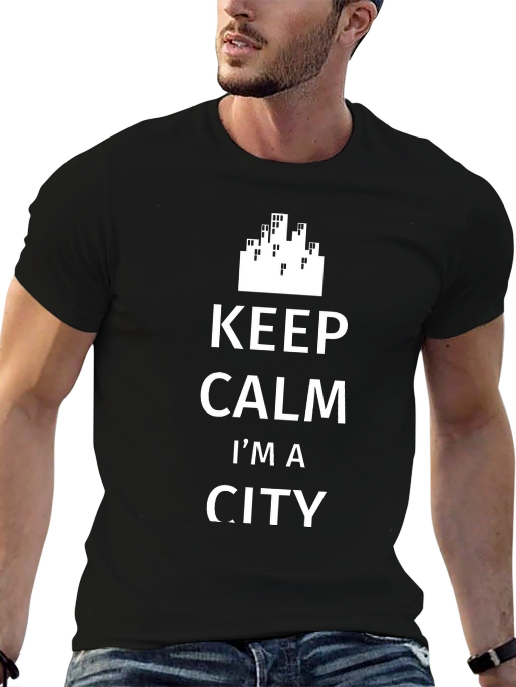 Keep Calm Im A City Black T-Shirt