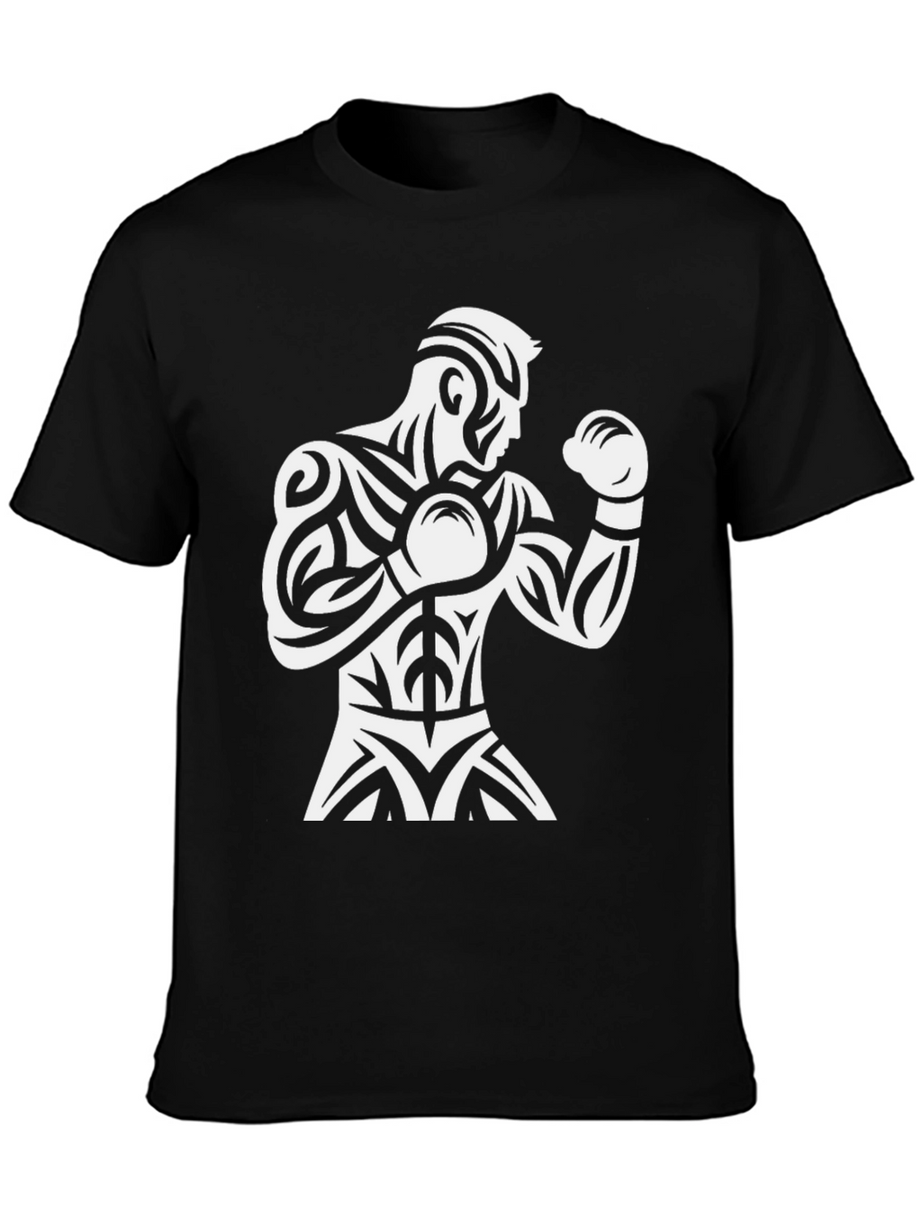 Boxer Graphic Tee - Black Triblal Design Shirt