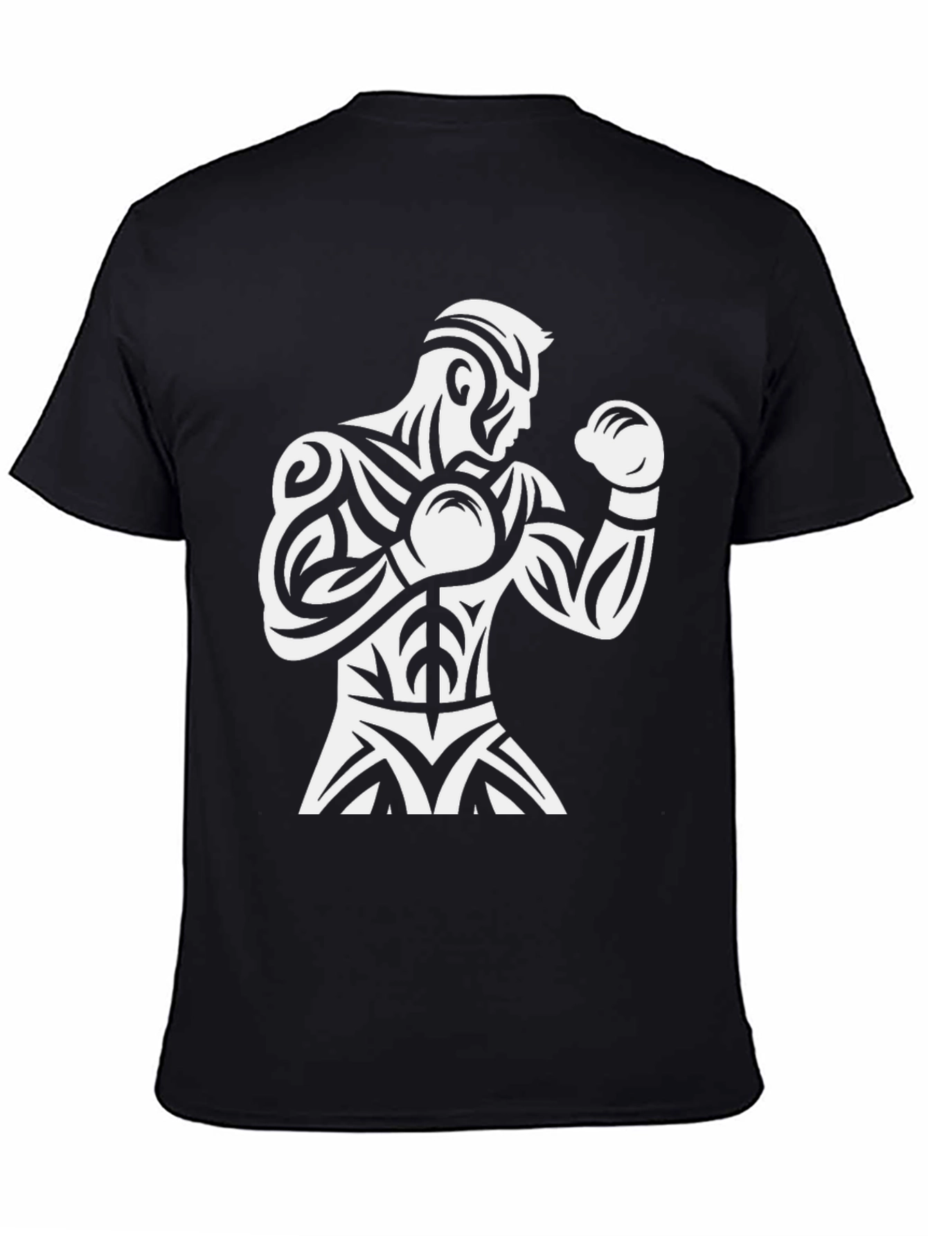 Boxer Graphic Tee - Black Triblal Design Shirt