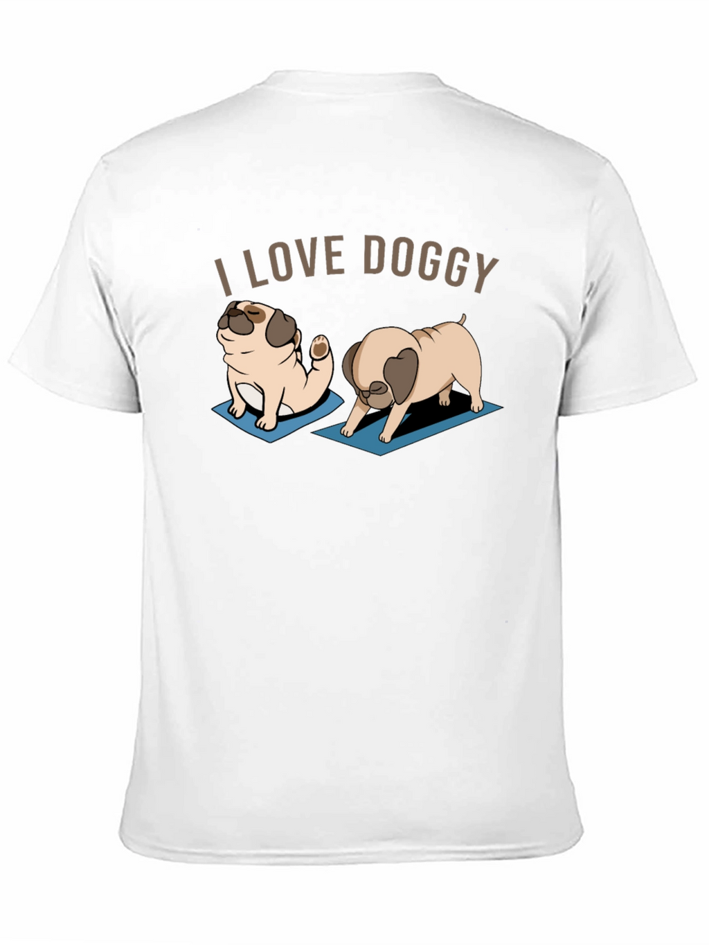 I Love Doggy Yoga Pug T-Shirt