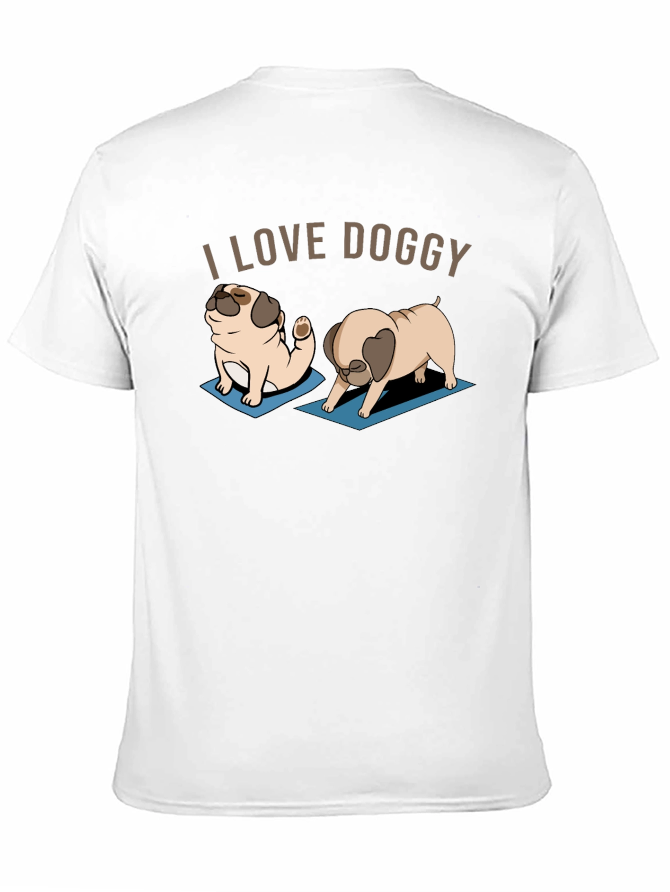 I Love Doggy Yoga Pug T-Shirt
