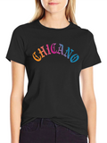 Chicano Graphic Tee - Black Cotton Blend T-Shirt