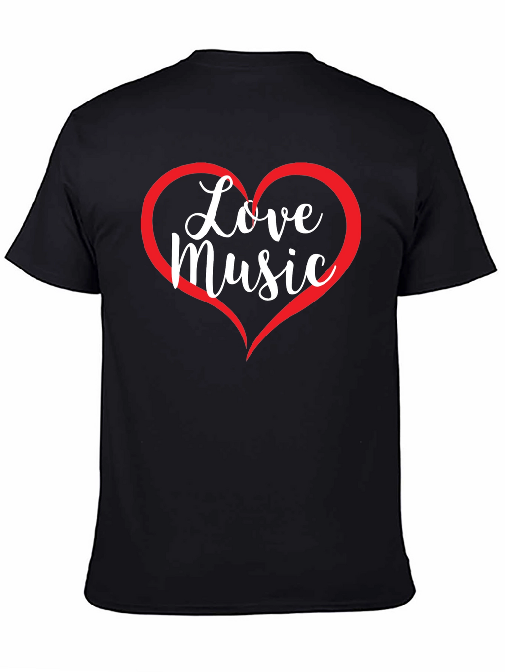 Love Music Graphic T-Shirt - Heart Design
