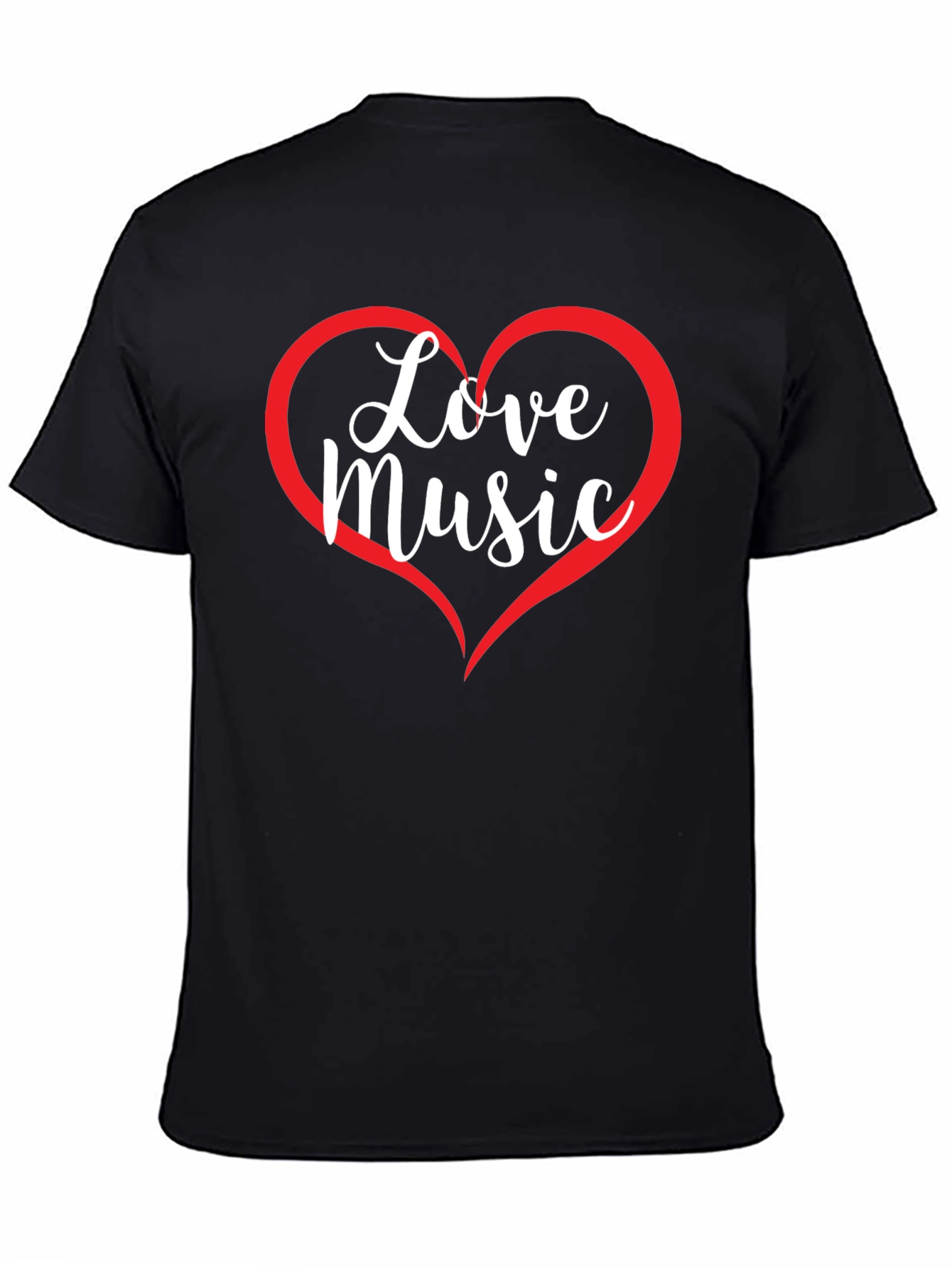 Love Music Graphic T-Shirt - Heart Design