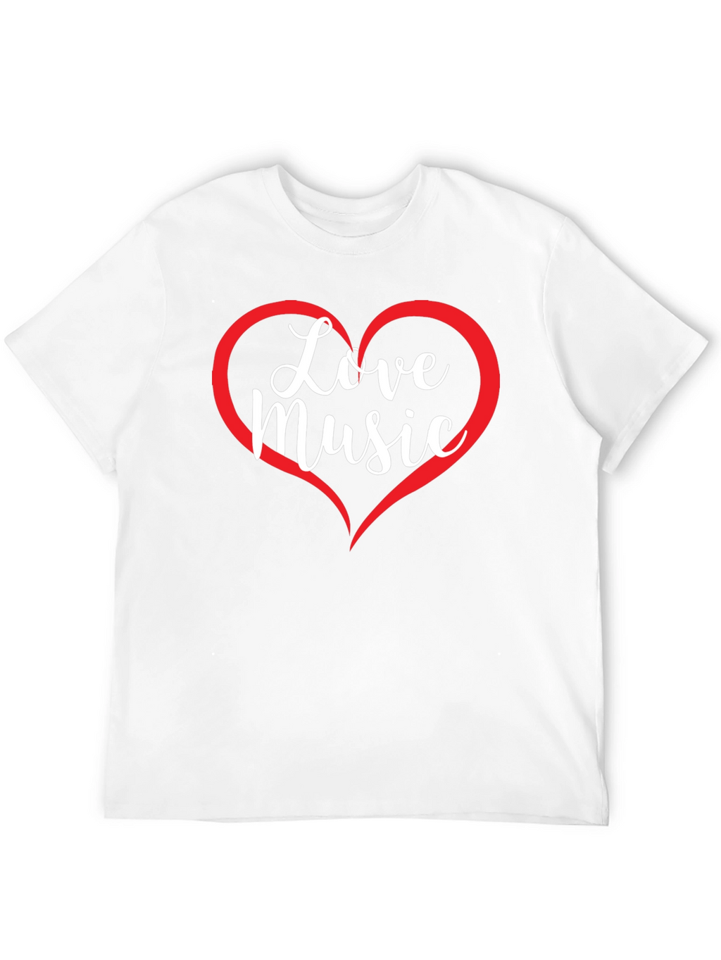 Love Music Graphic T-Shirt - Heart Design