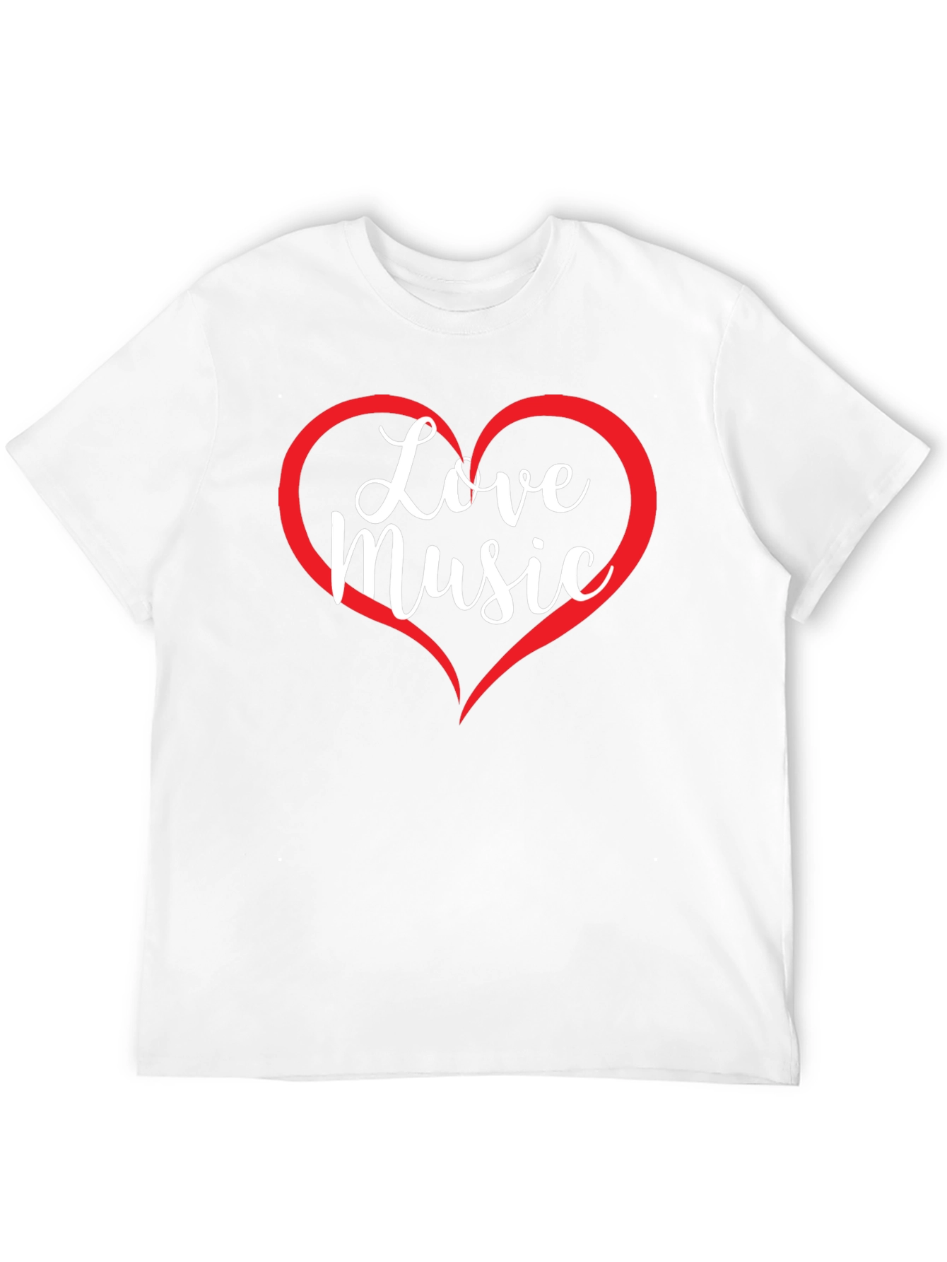 Love Music Graphic T-Shirt - Heart Design