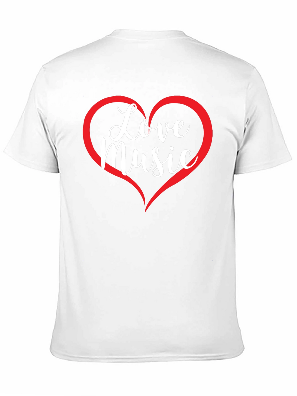 Love Music Graphic T-Shirt - Heart Design