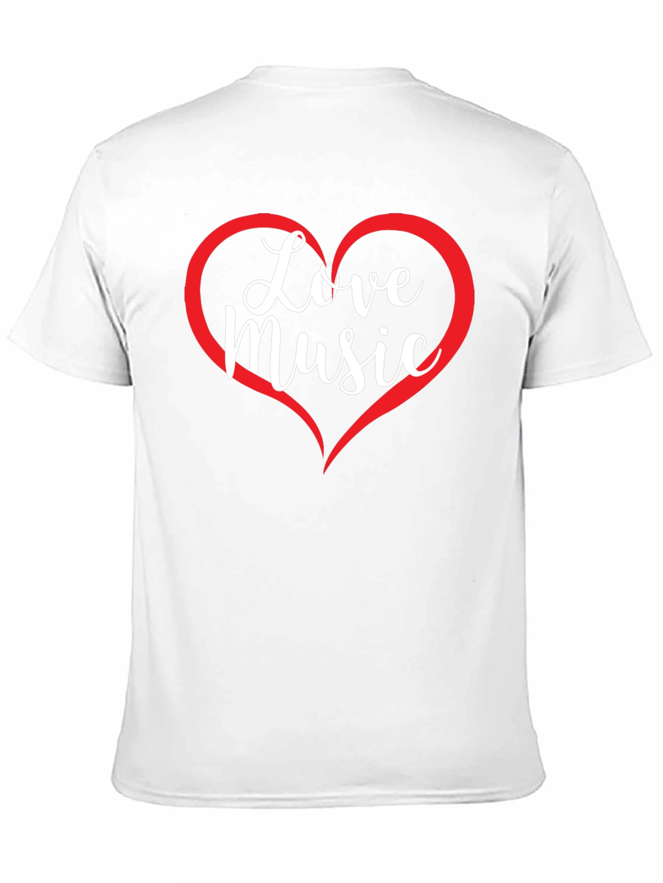 Love Music Graphic T-Shirt - Heart Design