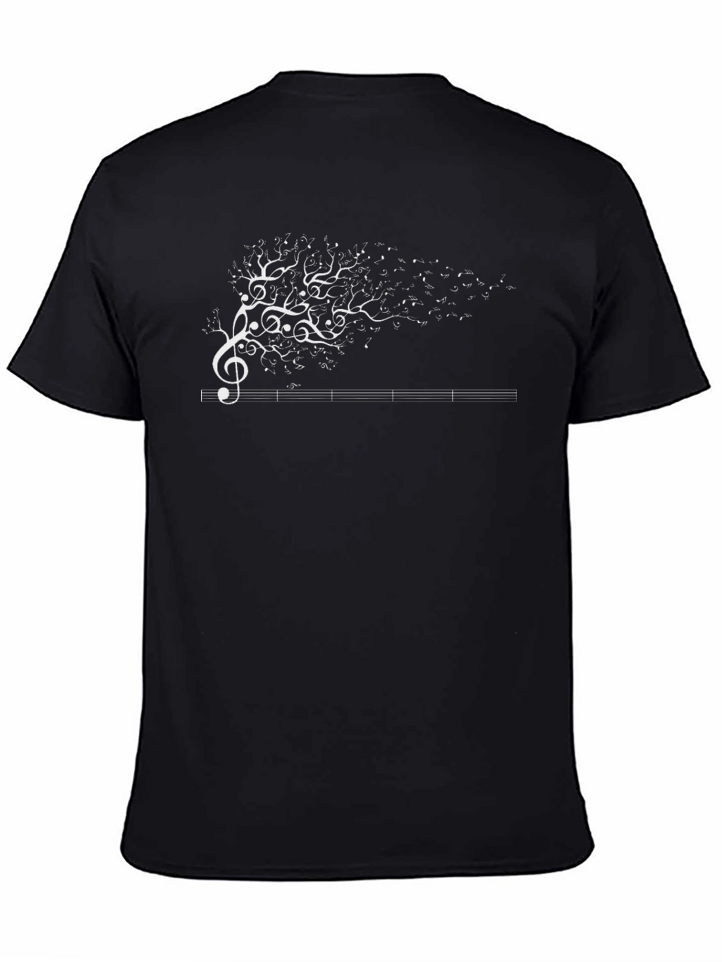 Musical Note Tree Black T-Shirt