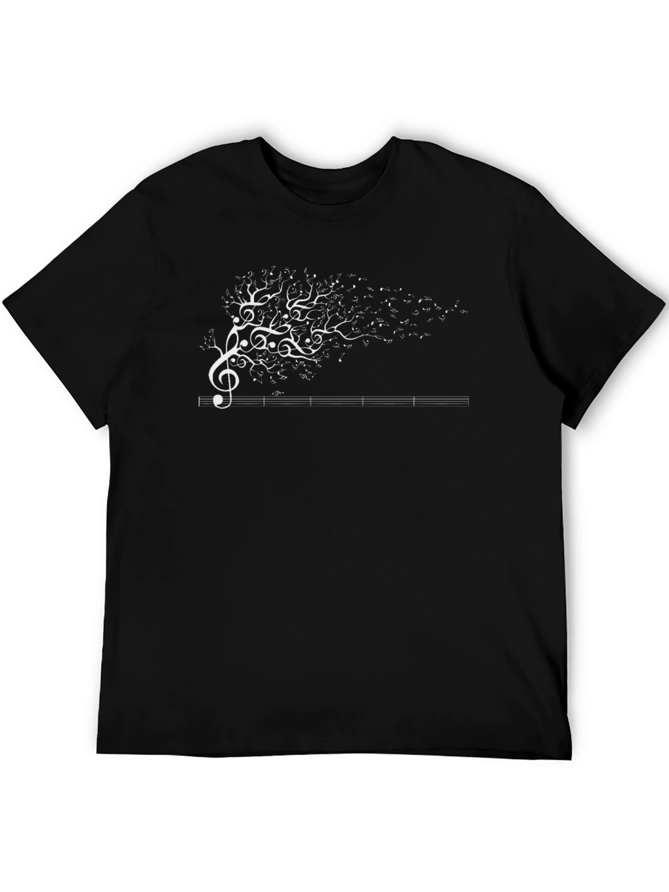 Musical Note Tree Black T-Shirt