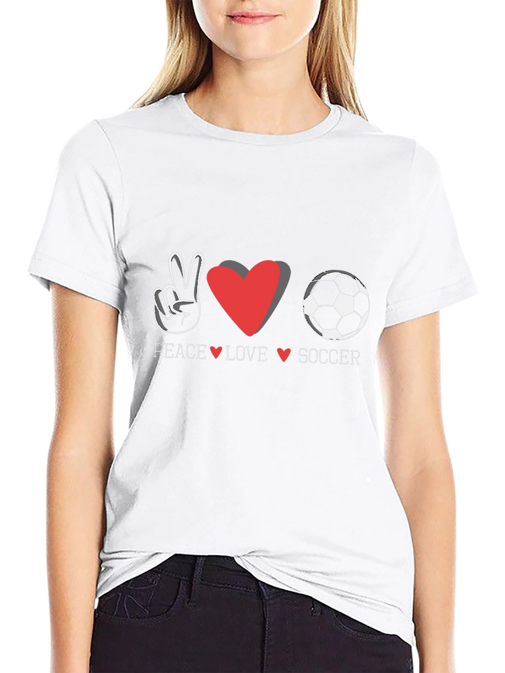 Peace Love Soccer Graphic T-Shirt