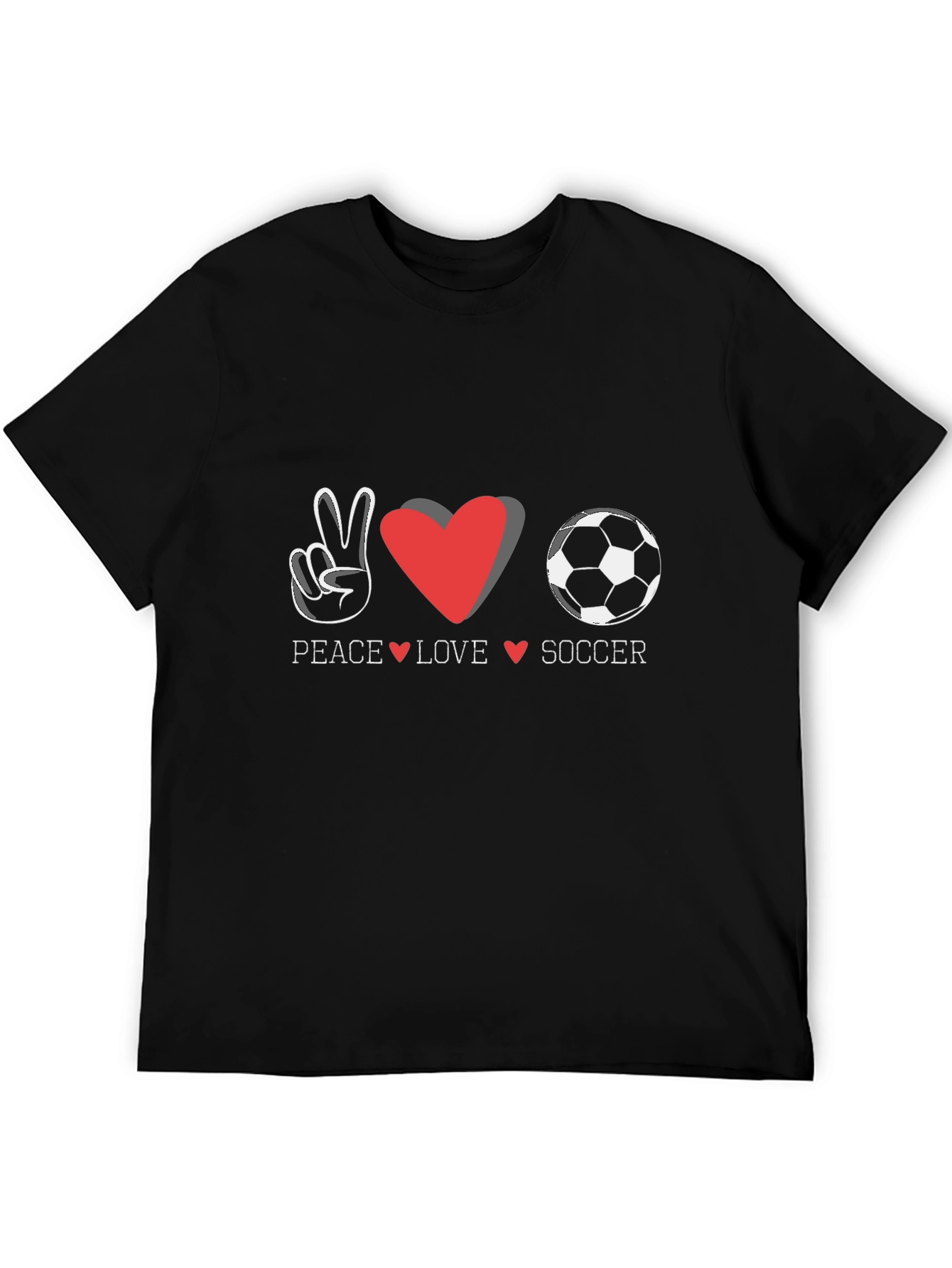 Peace Love Soccer Graphic T-Shirt