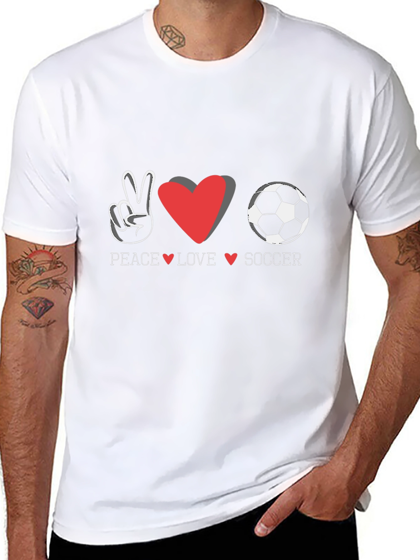 Peace Love Soccer Graphic T-Shirt