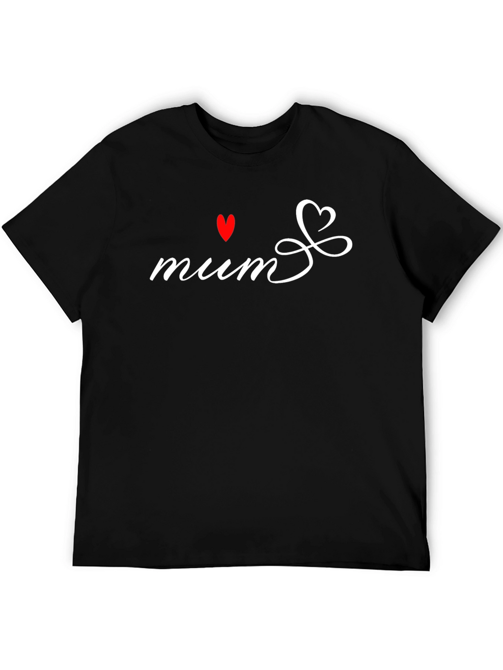 Mum Heart Graphic Black T-Shirt