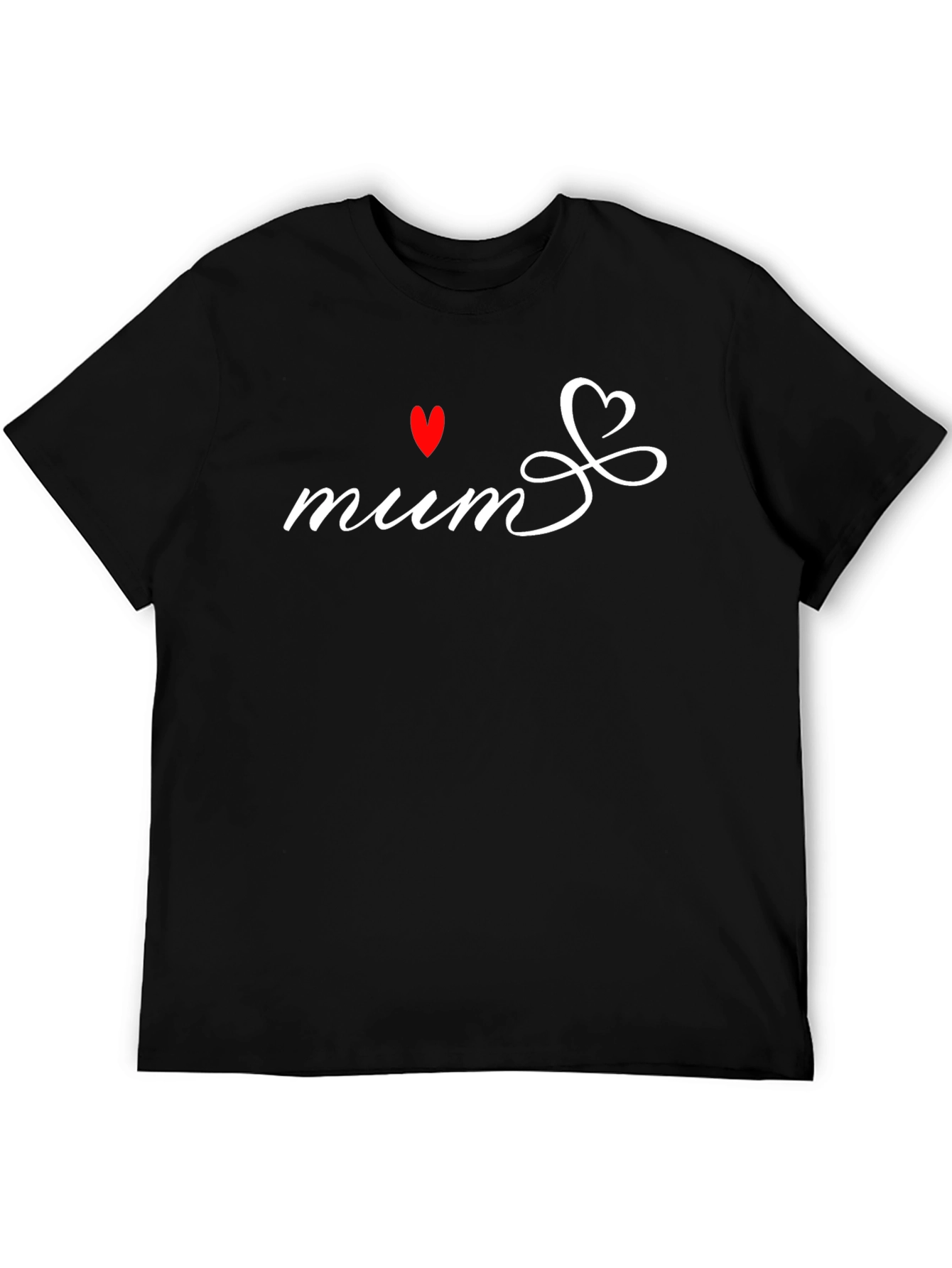 Mum Heart Graphic Black T-Shirt