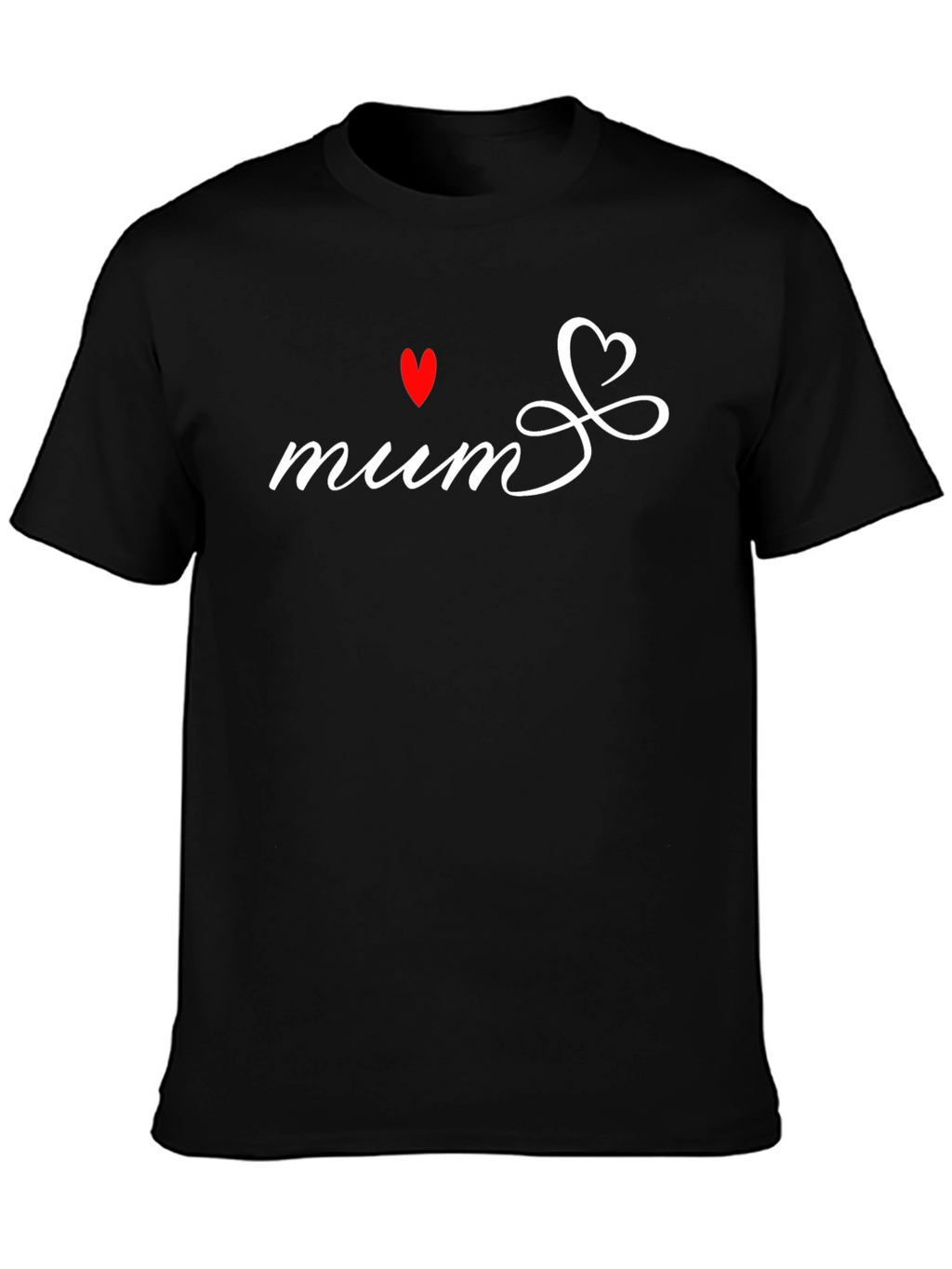 Mum Heart Graphic Black T-Shirt