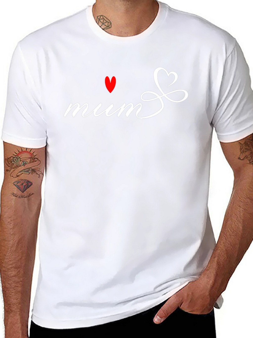 Mum Heart Graphic Black T-Shirt