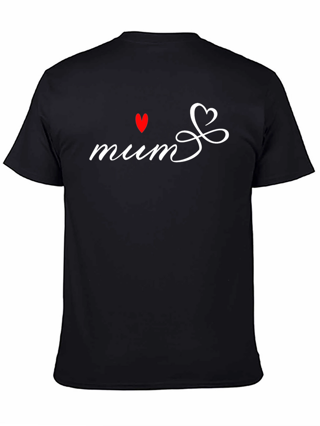 Mum Heart Graphic Black T-Shirt