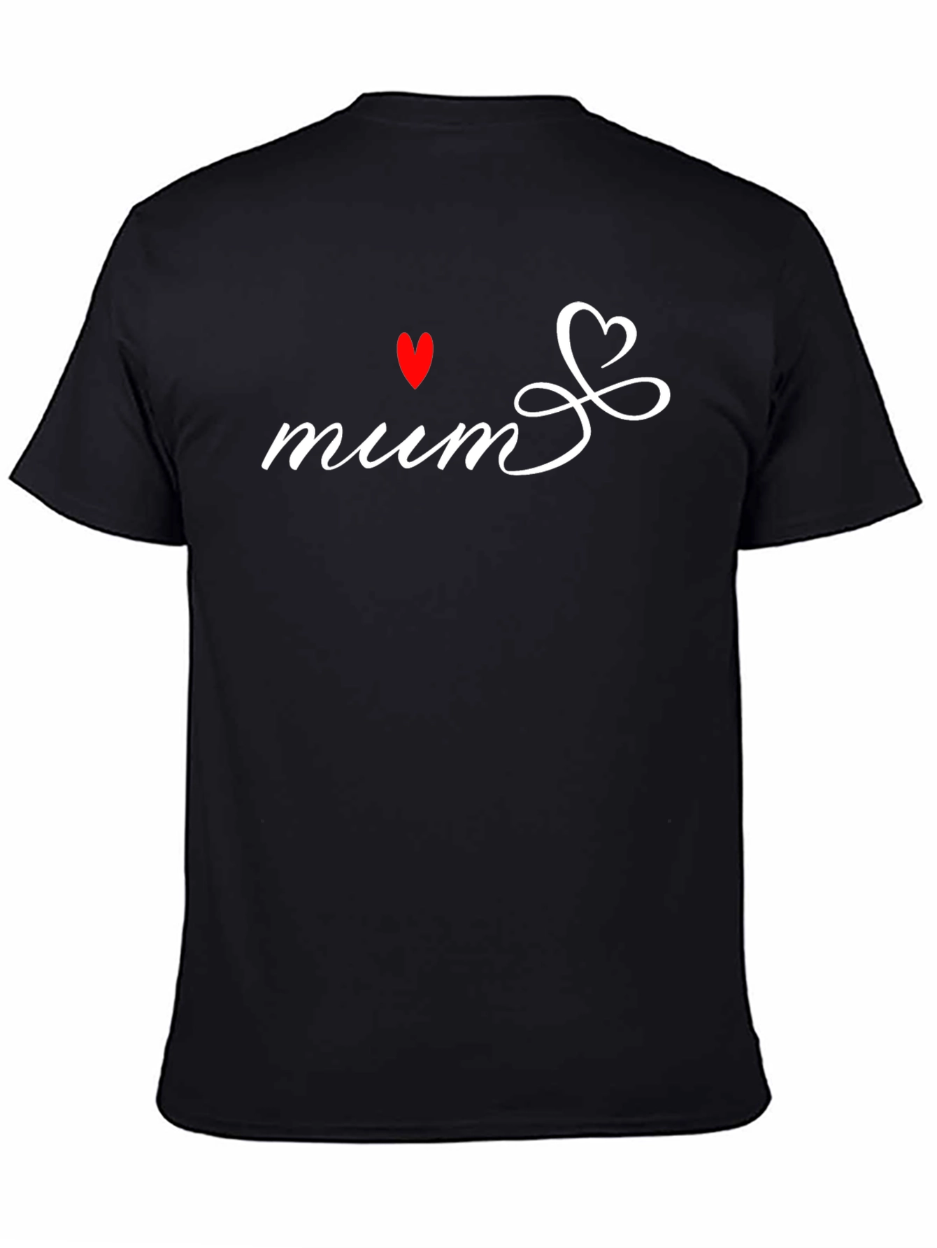 Mum Heart Graphic Black T-Shirt