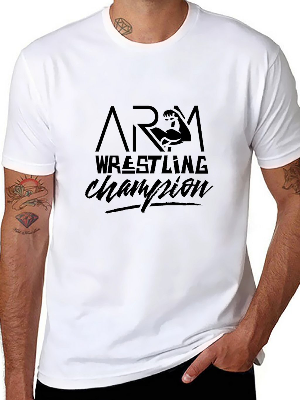 Arm Wrestling Champion Black T-Shirt