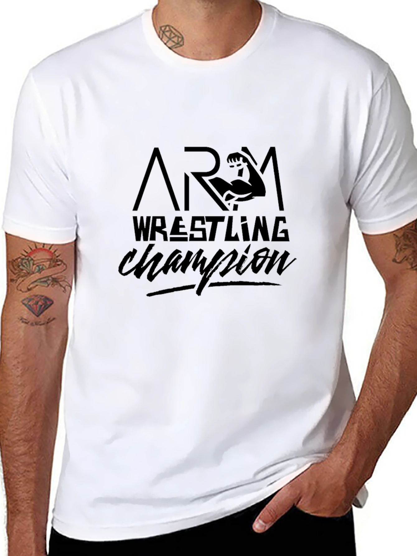 Arm Wrestling Champion Black T-Shirt