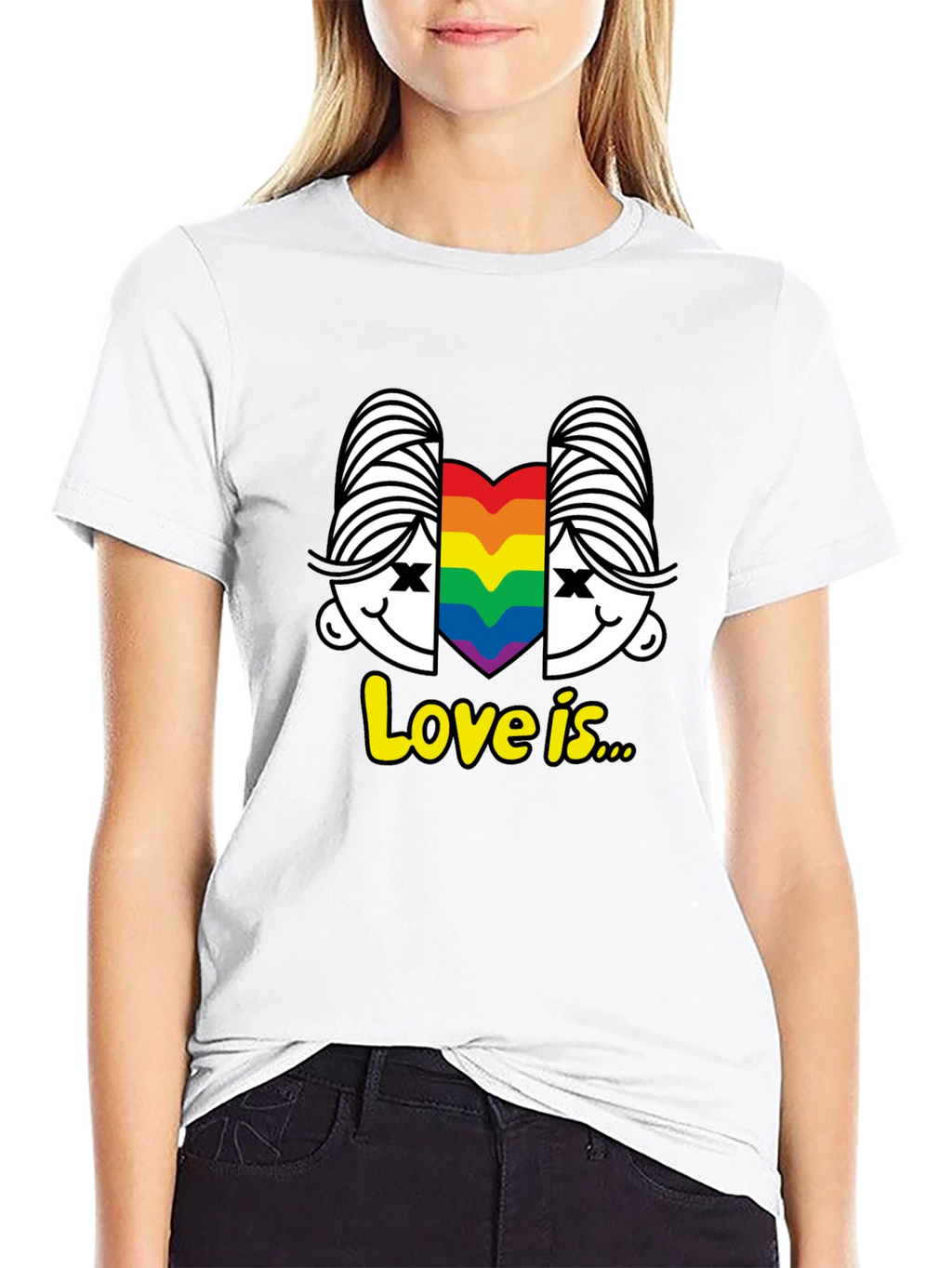 Love Is T-Shirt LGBT Pride Tee Rainbow Heart