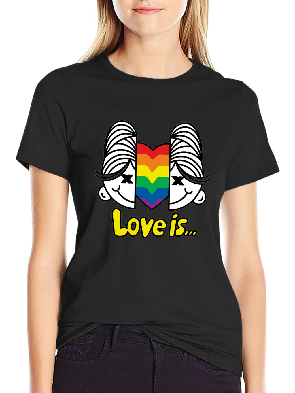 Love Is T-Shirt LGBT Pride Tee Rainbow Heart