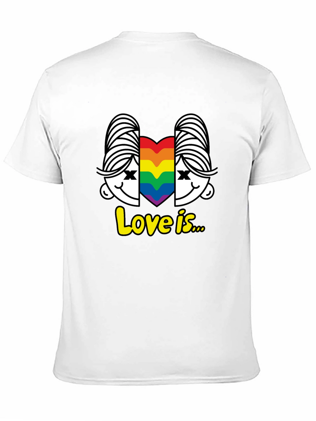 Love Is T-Shirt LGBT Pride Tee Rainbow Heart