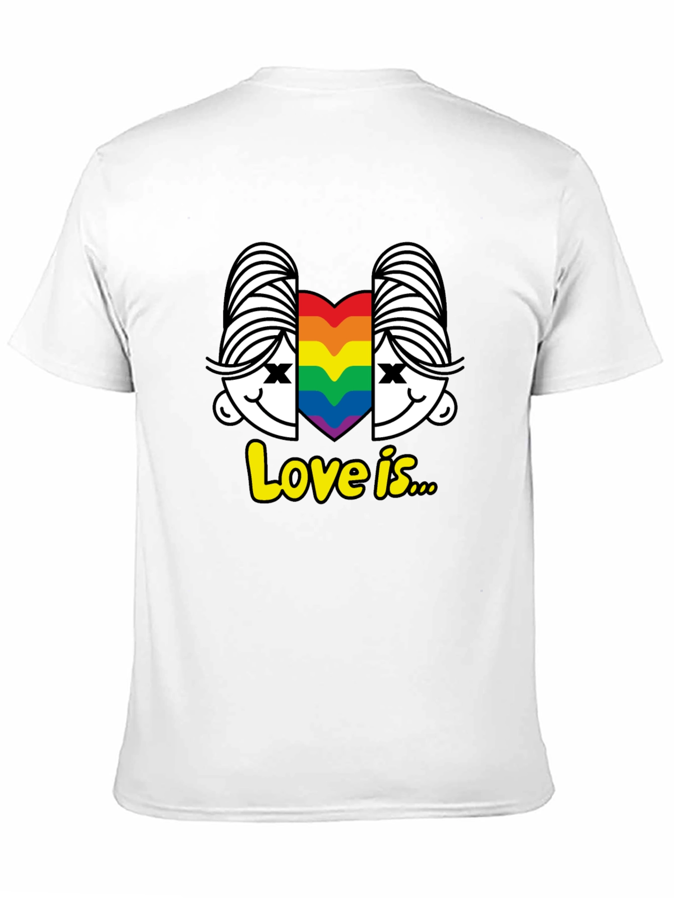 Love Is T-Shirt LGBT Pride Tee Rainbow Heart