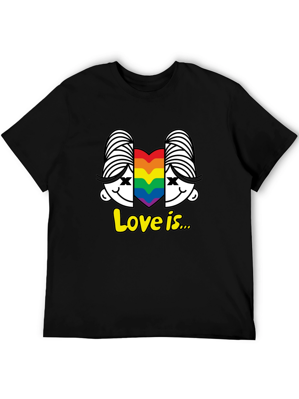 Love Is T-Shirt LGBT Pride Tee Rainbow Heart